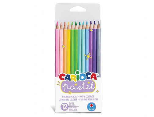 Lapices de colores Carioca pastel blister de 12 colores surtidos 43034, imagen 2 mini