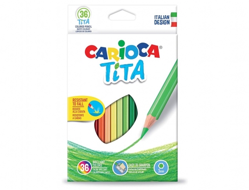 Lapices de colores Carioca tita hexagonal 12 unidades colores surtidos + 2 43878, imagen 3 mini