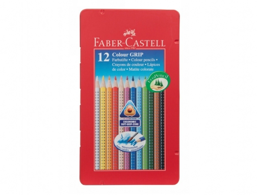 Lapices de colores Faber-Castell acuarelable colour grip triangular caja de metal 112413 , surtidos, imagen 2 mini