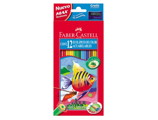 Lapices de colores faber-castell acuarelables caja de 12 unidades colores surtidos Faber-Castell 114413, imagen 2 mini