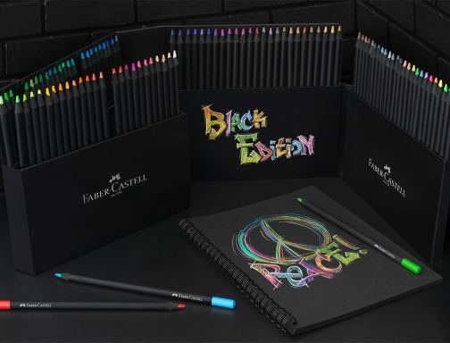 Lapices de colores faber-castell edicion black soporte de 100 unidades colores surtidos Faber-Castell 116411, imagen 3 mini