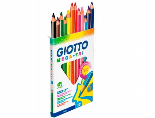 Lapices de colores Giotto mega tri caja de 12 colores mina 5,5 F225900, imagen 2 mini