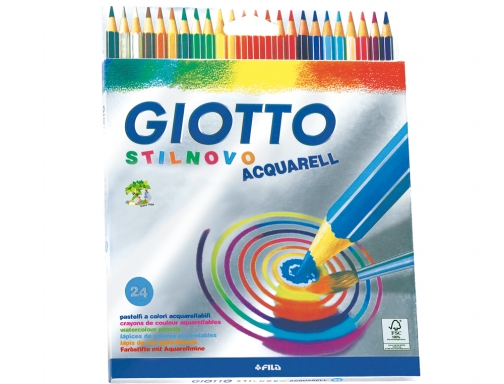 Lapices de colores Giotto stilnovo acuarelables caja de 24 colores surtidos F255800, imagen 2 mini