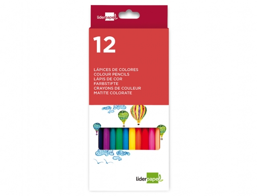 Lapices de colores Liderpapel caja de 12 unidades colores surtidos 34245, imagen 2 mini