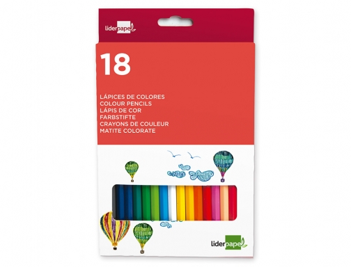 Lapices de colores Liderpapel caja de 18 unidades colores surtidos 34246, imagen 2 mini