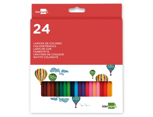 Lapices de colores Liderpapel caja de 24 unidades colores surtidos 34247, imagen 2 mini