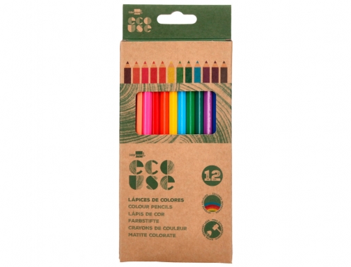 Lapices de colores Liderpapel ecouse caja de 12 colores surtidos con certificado 166151, imagen 3 mini