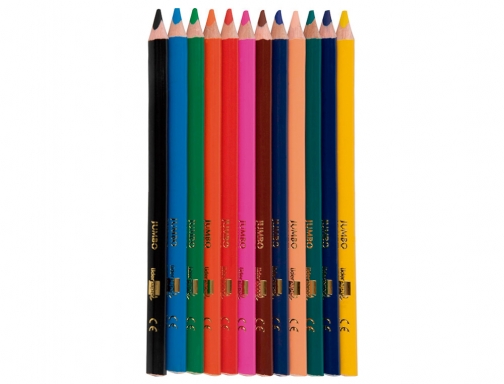 Lapices de colores Liderpapel jumbo con sacapuntas caja de 12 unidades colores 34249, imagen 5 mini
