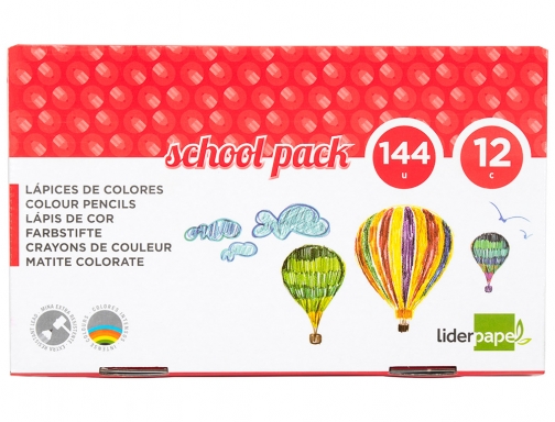 Lapices de colores Liderpapel school pack de 144 unidades 12 colores x 06183, imagen 2 mini