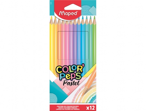 Lapices de colores Maped color peps caja de 12 colores pastel surtidos 832069, imagen 2 mini