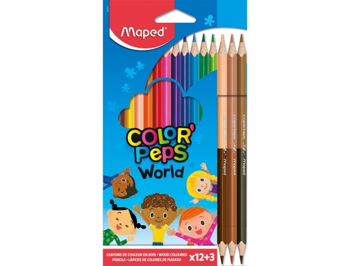 Lapices de colores Maped color peps world caja de 12 colores surtidos 832071, imagen 2 mini