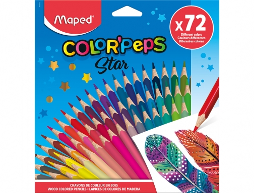 Lapices de colores Maped color peps star caja de 72 colores surtidos 832072, imagen 2 mini
