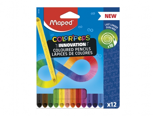 Lapices de colores Maped color peps infinity caja de 12 colores surtidos 861600, imagen 3 mini