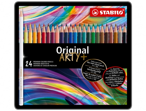 Lapices de colores Stabilo acuarelables original arty estuche de metal de 24 8774-6, imagen 3 mini
