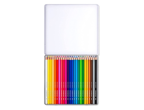 Lapices de colores Staedtler acuarelables caja metal de 24 unidades colores surtidos 14610C M24, imagen 3 mini