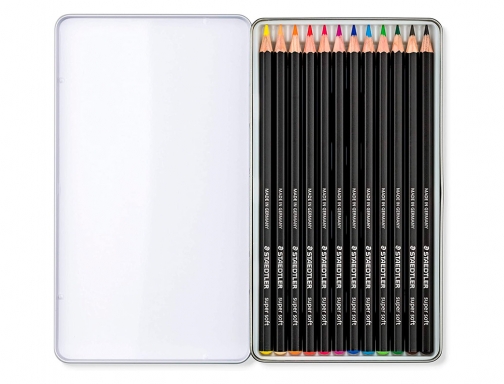 Lapices de colores Staedtler super soft caja metal de 12 colores surtidos 149C M12, imagen 3 mini