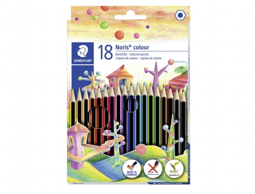Lapices de colores Staedtler wopex ecologico 18 colores en caja de carton 185 C18, imagen 2 mini
