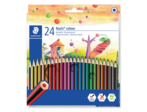 Lapices de colores Staedtler wopex ecologico 24 colores en caja de carton 185 C24, imagen 2 mini