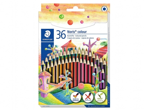 Lapices de colores Staedtler wopex ecologico 36 colores en caja de carton 185 CD36, imagen 2 mini