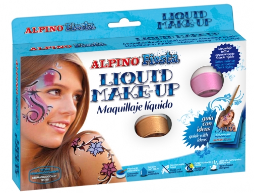 Maquillaje liquido set de 8 colores surtidos mas pincel Alpino DL000100, imagen 2 mini
