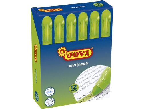 Marcador de cera gel Jovi fluorescente verde caja de 12 unidades 1818, imagen 2 mini