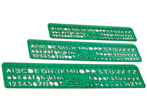 Normografo escolar Domingo ferrer 6 8 10 mm plastico verde juego de 150024, imagen 2 mini