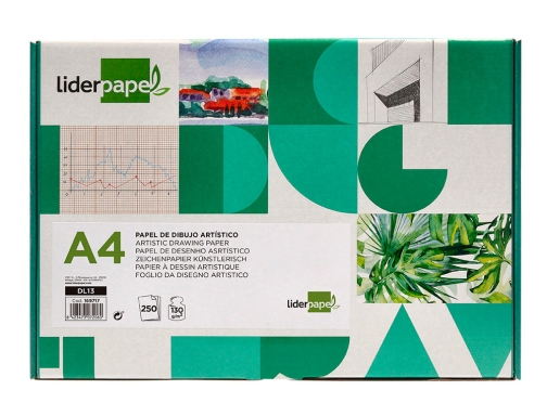 Papel dibujo Liderpapel 210x297 mm 130 gr sin recuadro Din A4 hoja 169717, imagen 3 mini