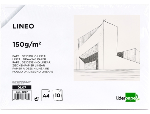 Papel dibujo Liderpapel 210x297mm 150g m2 sin recuadro pack de 10 hojas 48187, imagen 2 mini