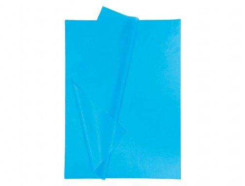 Papel seda Liderpapel 52x76cm 18g m2 bolsa de 5 hojas celeste 36073 , azul, imagen 4 mini