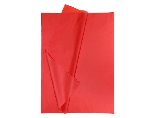 Papel seda Liderpapel 52x76cm 18g m2 bolsa de 5 hojas rojo 36077, imagen 4 mini