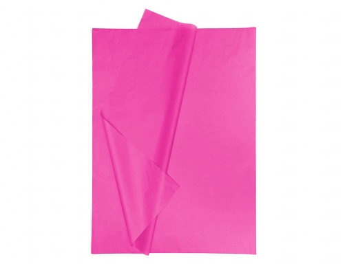 Papel seda Liderpapel 52x76cm 18g m2 bolsa de 5 hojas rosa fuerte 36080, imagen 4 mini