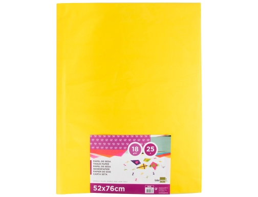 Papel seda Liderpapel amarillo 52x76 cm 18 gr paquete de 25 hojas 22238, imagen 2 mini