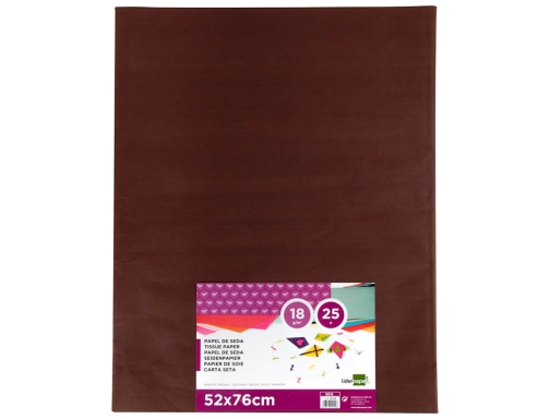 Papel seda Liderpapel marron 52x76 cm 18 gr paquete de 25 hojas 22229, imagen 2 mini