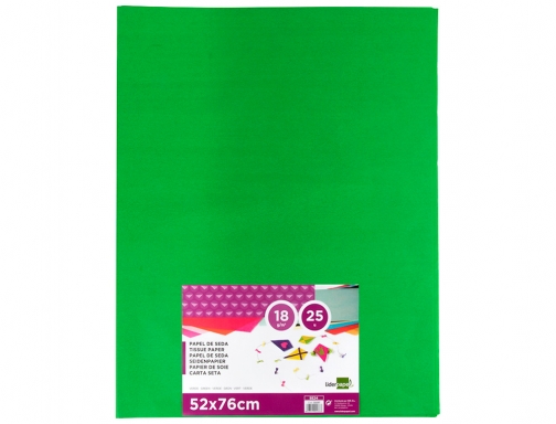 Papel seda Liderpapel verde medio 52x76 cm 18 gr paquete de 25 22237, imagen 2 mini