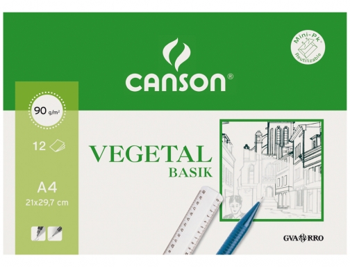 Papel vegetal Guarro Din A4 90-95 gr minipack de 12 hojas C200407621, imagen 2 mini