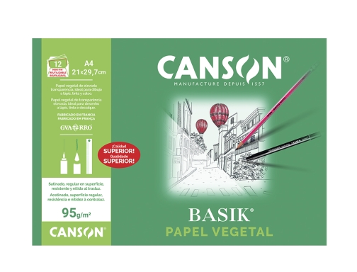 Papel vegetal Guarro Din A4 9095 gr minipack de 12 hojas C200407621, imagen 3 mini