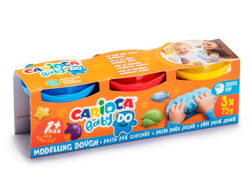 Pasta de modelar Carioca baby dough bote 75 g set de 3 43179, imagen 2 mini