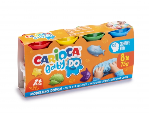 Pasta de modelar Carioca baby dough bote 75 g set de 8 43180, imagen 2 mini