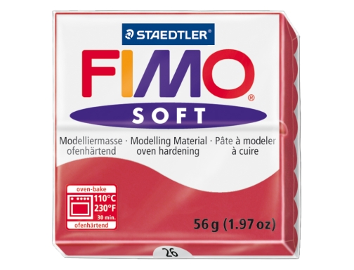 Pasta Staedtler fimo soft 57 gr color rojo cereza 8020-26, imagen 2 mini