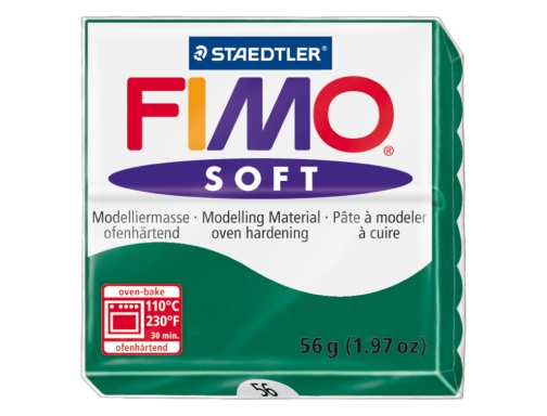 Pasta Staedtler fimo soft 57 gr color verde esmeralda 8020-56, imagen 2 mini