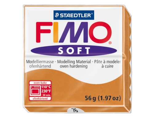 Pasta Staedtler fimo soft 57 gr color cogac 8020-76 , cognac, imagen 2 mini