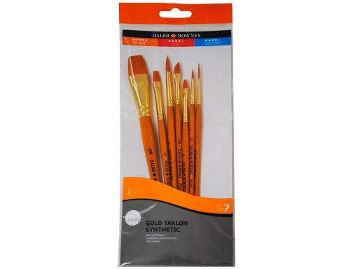 Pinceles Daler rowney simply art sintentico mango corto dorado blister de 7 D216920700, imagen 2 mini