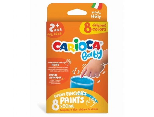 Pintura a dedos Carioca baby 50 ml caja de 8 colores surtidos 43174, imagen 2 mini
