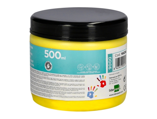 Pintura dedos Liderpapel tarrina de 500 ml amarillo 166290, imagen 3 mini