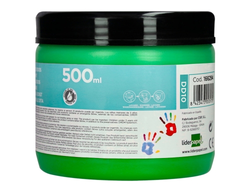 Pintura dedos Liderpapel tarrina de 500 ml verde 166294, imagen 4 mini