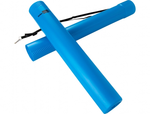 Portaplanos plastico Liderpapel diametro 6 cm extensible hasta 80 azul 36142, imagen 4 mini