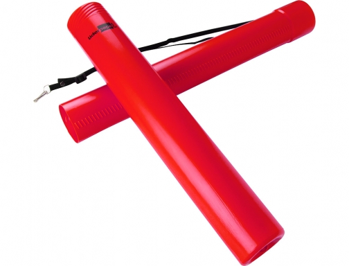 Portaplanos plastico Liderpapel diametro 6 cm extensible hasta 80 rojo 36143, imagen 4 mini