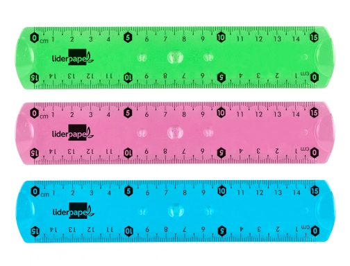 Regla Liderpapel plastico flexible 15 cm colores surtidos 169692, imagen 3 mini