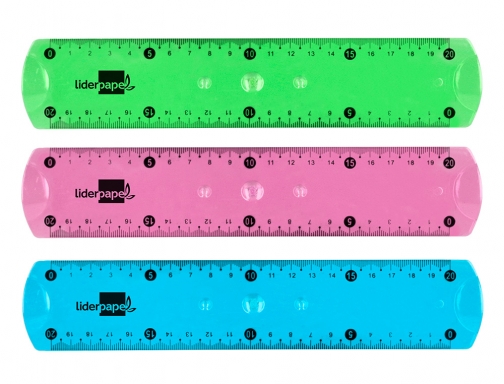 Regla Liderpapel plastico flexible 20 cm colores surtidos 169693, imagen 3 mini