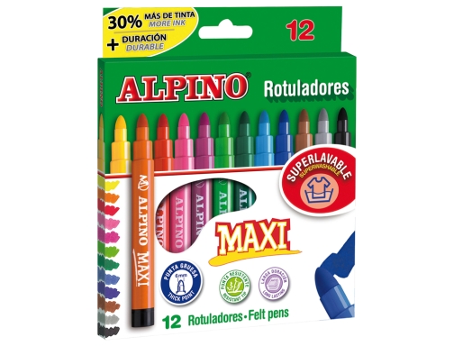 Rotulador Alpino maxi caja de 12 colores surtidos AR000006N, imagen 2 mini